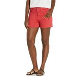 Sam Edelman New  The Stiletto High Rise Shorts Cherry Red Photo 2