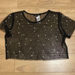 Forever 21 Pearl Sheer Cropped Top Size Small Photo 0