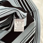 ALC Frank ALC Women’s Small Blue Black Striped Circle Skater Skirt Knit Photo 5