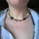 Semi Precious/Natural Stone Indian Agate & Other Stones Collar Necklace Silver Photo 6