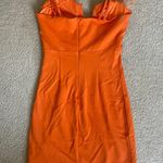 Blue Blush Orange Bodycon Low Cut Dress  Photo 1