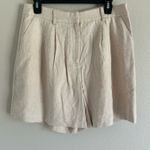 NWT Beige Linen Blend Short Sleeve Top and Shorts Set Large Commense Tan Photo 4
