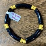 NWT handcrafted beaded tube bracelet with matte gold accents Black Photo 2