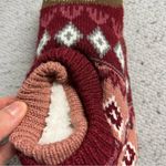 ⭐️ Fuzzy Babba Red & Brown Cozy Soft Slipper Socks Size 9 Photo 2