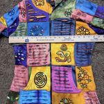 Rising International Hoodie Jacket Boho Patchwork Hippie Full zip up M Cotton Blue Size M Photo 8