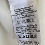 DKNY  Satin Ruffled Blouse Top MEDIUM Ivory long sleeves cut off neck NWT Photo 9