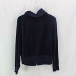 Michael Kors Womens Velvet Jacket Blue Front Zipper Pockets Drawstring Photo 4