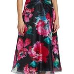 Teri Jon Rickie Freeman Black Floral Organza V Photo 0