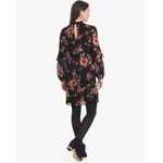 White House | Black Market Black Long-Sleeve Floral Choker Shift Dress Photo 1