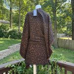 Nordstrom Rack New NWT women's cape jacket OSFM OS tie front animal print Photo 5