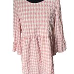 Urban Outfitters Seersucker Long Sleeve Mini Day Dress Medium Women’s Pink Photo 1