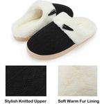 Comfy Warm Plush Fuzzy Memory Foam House Slippers With Fur Lining Black 5 Photo 4