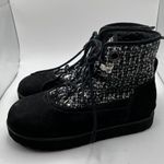 NWOB Larroude Vail Boots Womens 8 Suede Black White Dark Academia Chic City New Photo 3