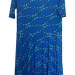 LuLaRoe Woman's Size 3XL Nicole Dress Blue Dragonfly Print Rare Flowy Twirl Photo 0
