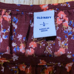 Old Navy  Maroon Dress with Flower Pattern Photo 1