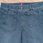 Spanx Jeans Womens L Large Petite Flare Wide Leg Crop Ankle Denim Stretchy Photo 2