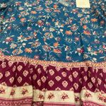 Beach lunch lounge NWT Size L Women’s Suzy Teal Border Floral Blouse Photo 4