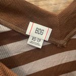 BDG NWOT Urban Outfitters Shannen Brown Striped Long Sleeve Ribbed T-Shirt XS Photo 3