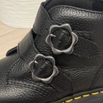 Dr. Martens NWOB Devon Flower Buckle Leather Platform Boots Black Photo 4