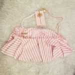 Show Me Your Mumu ๐๐ Barbie Ruffle Bikini TOP Skipper Stripe Pink & White S NWT Photo 7