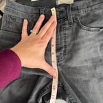 Madewell 9" High Rise Skinny Jeans Torn Knees Charcoal Gray Blk Raw Hem Size 28 Photo 7