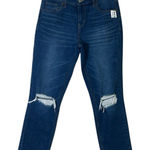 Old Navy Boyfriend Jeans Womens 0 Medium Wash Mid Rise Distressed Stretch Crop Photo 0