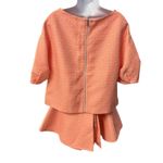 IMICKOO Women Orange Paisley Bow Neck 3/4 Sleeve Top Skirt Set Size 8 Photo 1