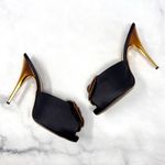 Giuseppe Zanotti Vintage Y2K Leather Flower Silk Platform Mule Sandal Heel Black Photo 8