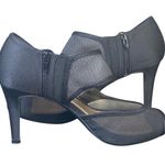 Impo Trilogy Size 8.5 Dressy Heels Women's Peep Toe Mesh Accents Black Pumps Photo 0