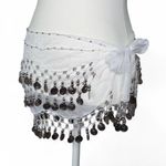 Belly Dancing Hip Scarf Wrap Skirt White Photo 0