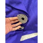 LULU BRAVO Vintage Purple Gabardine Jacket & Skirt Large Rhinestone Buttons Sz 4 Photo 6