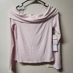 1. State  Womens Long Sleeve Cross Shoulder Top, Pink, Size XS NWT Photo 1