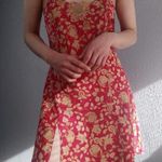 Victoria's Secret Victoria Secret Vintage 1990s scarlet red & gold lace 100% silk mini slip dress Photo 2