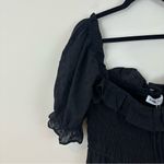 R.Yiposha Vintage Elastic Square Neck Ruffled Half Sleeve Flowy Maxi Dress XL Black Photo 3