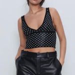 ZARA polka dot knit tank crop top Photo 0