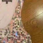 Almost Famous Rose Gold Italian Gold Sequin Tank Racer Back Size L Photo 5