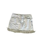 BLANKNYC White Denim Jeweled Fringe Skirt Size 29 NEW with tags Photo 2