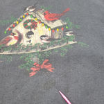 Endless Designs Vintage Sweatshirt Size Medium M Holiday Birds Birdhouse Graphic Unisex Sweatshirt Photo 4