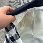 Vintage Rafael Linen Blend Plaid Skirt, Blazer & Purse Set Black White 16 Photo 4