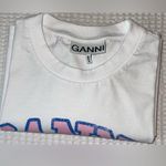 Ganni  White Tee with Blue and Pink Design

"Excellent Preowned
Condition" Photo 7