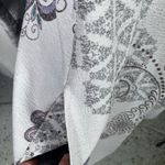 Peck & Peck  Open Front Blazer Jacket L Gray Paisley Floral‎ Button Career Boho Photo 5