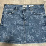 Kensie Blue Jean Floral Mini Skirt Casual Photo 0