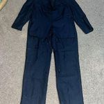 Ann Taylor Vintage Floral Embroidered Silk Suit Set Blazer Trouser Blue 4/6 Photo 1