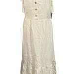 52seven NEW Women's Cream Linen Blend Smock Lined Tiered Summer Maxi Dress Sz M Size M Photo 0