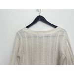 Aeropostale Y2K VTG Cream Cable Knit Sweater L Angora V-Neck Prep Nautical Soft Photo 4
