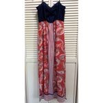 City Triangles  Navy/Red Paisley Chiffon Strapless Maxi Dress Size‎ XL Lined Photo 4