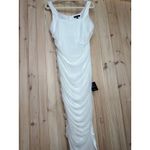 Lulus NWT  V.I.P. Treatment White Mesh Ruched Bodycon Midi Dress Party Sexy XL Photo 5