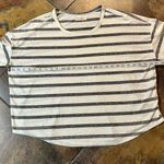 Lucky Brand  Gray White Striped Crew Neck Long Sleeve XL Photo 5