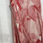 Pure DKNY Small Maxi Dress Sleeveless Abstract Red Flowy‎ Beach Summer Coverup Photo 1