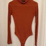 Lulus Pink Waffle Knit Mock Neck Bodysuit Photo 0